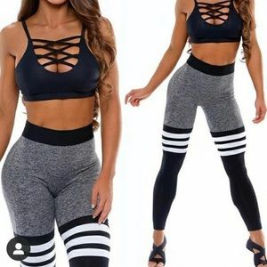 Like Bombshell leggings black grey gray sock XS S